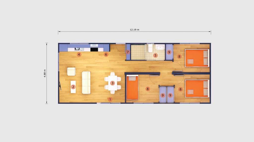 plan appartement container